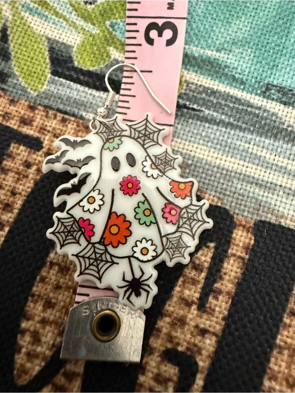 Festive Ghost π» Dangle Earrings - Picture 3 of 3